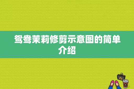 鸳鸯茉莉修剪示意图的简单介绍