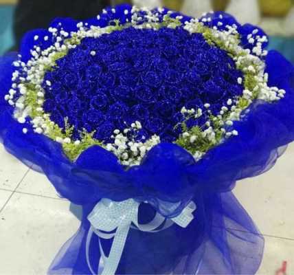 请问12支蓝玫瑰加上满天星的花语是什么意思啊？12月开蓝色花的植物图片